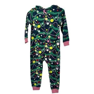 NWT Cat & Jack Christmas Ornaments Fleece Full Zip Footless Pajamas Girls Sz XS